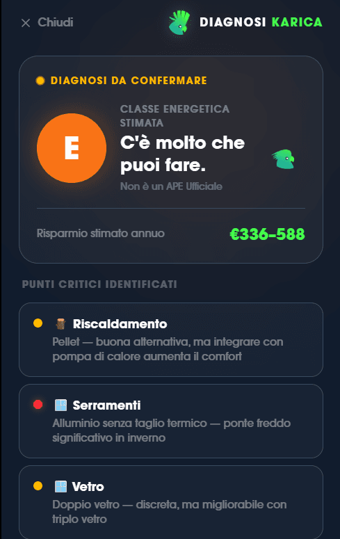 Schermata Karica — 5 · Diagnosi